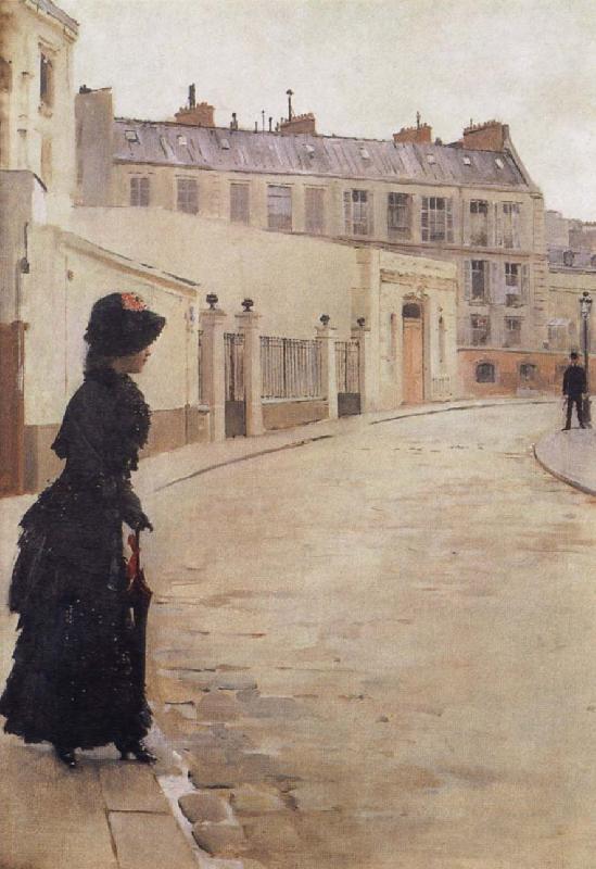 Beraud, Jean Waiting,Paris,Rue de Chateaubriand Germany oil painting art